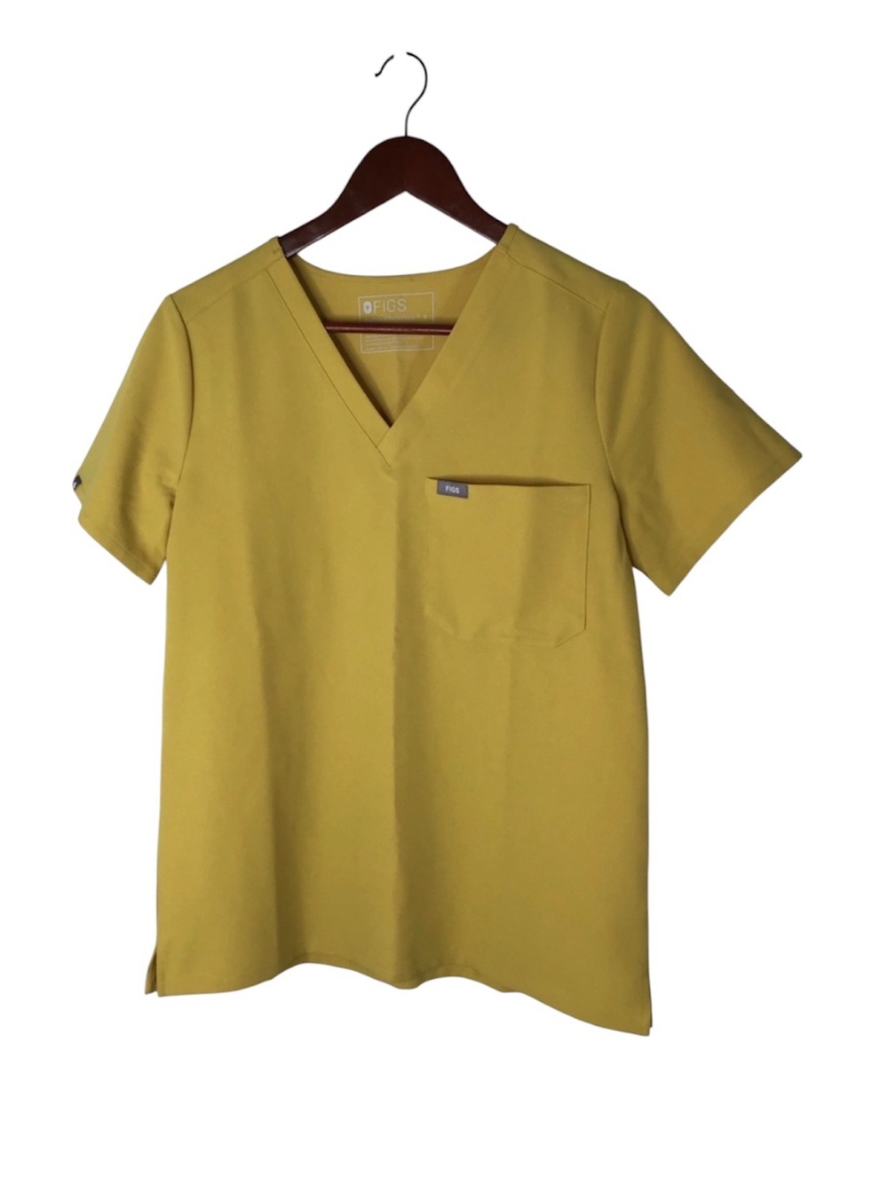 Figs Catrina Scrub Top in Light Gold Size Small.